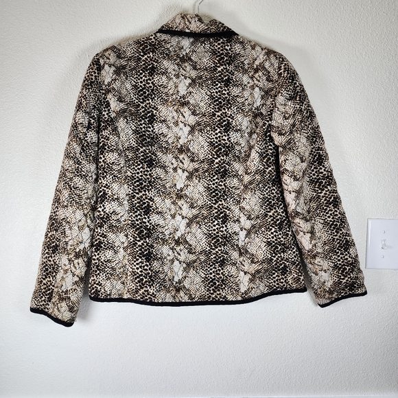 RQT Woman Black Beige Quilted Lightweight Boho Jacket Blazer Size M - Picture 3 of 12